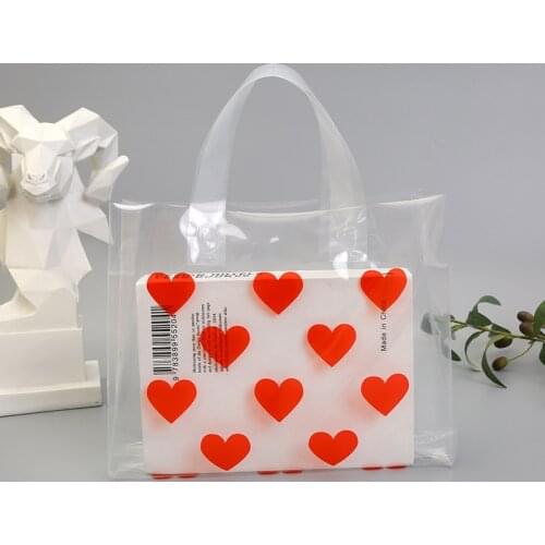 50pcs Transparent Shopping Packaging Bag for Business Clothes Book Storage Organizer Wedding Chirstimas Chocolate Candy Gift Bag