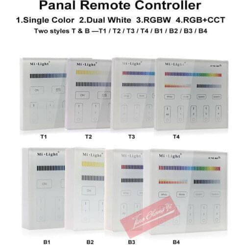 Milight Led Panel Remote Controller 2.4G wireless 4 Zone RF Dimmable dimmer remote Touch Panel Wall-mounted Controller T1 T2 T4