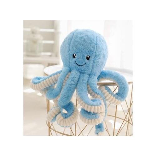 About 40cm lifelike blue octopus plush toy lovely octopus soft doll kids toy birthday gift b2896