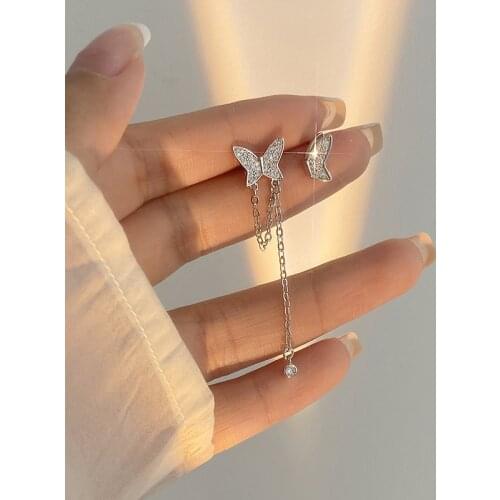 New Fashion Punk Butterfly Clip Earring for Teens Women Men Ear Cuffs Zinc Cool Jewelry Vintage Retro Chain Earings Metal