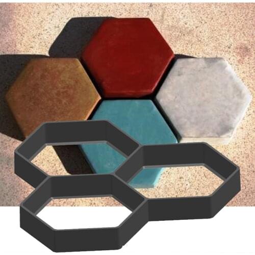 Hexagon DIY Paving Mould Floor Cement Plastic Path Making Tool Cement Stone Garden Decoration Paving Mold