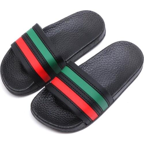 New Summer Childrens Slippers For Boys Girls Slippers PVC Soft Bottom Non-slip Beach Sandals Kids Home Bathroom Flip Flops