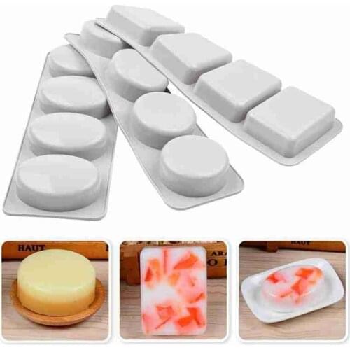 4-grids Silicone Soap Mold Diy Handmade Craft 3d Multi-function Kitchen Making Forms Baking Soap Mould For Soap Making