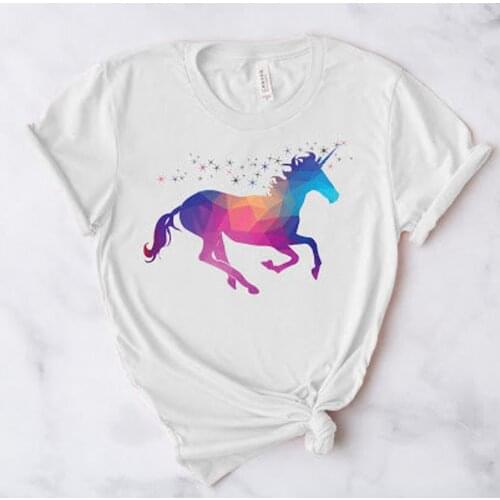 Harajuku Top Women T-shirt Casual Ladies Basic O-collar Watercolor Turkey Horse Print Short Sleeved Women T-shirt Girl,Drop Ship