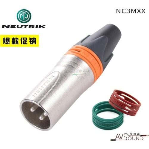 NEUTRIK three core XLR balance cannon male plug NC3MXX Silver-plated with color ring