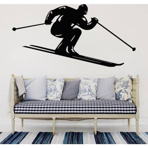Room Decoration Skiing Wall Decal Ski waterproof Vinyl Sticker home decor for living room Teens bedroom art DIY mural
