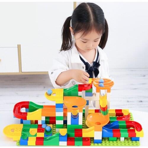Magical Marble Race Run Maze Balls Building Blocks Friends Funnel Slide DIY Creator Bricks Educational Toys for Children
