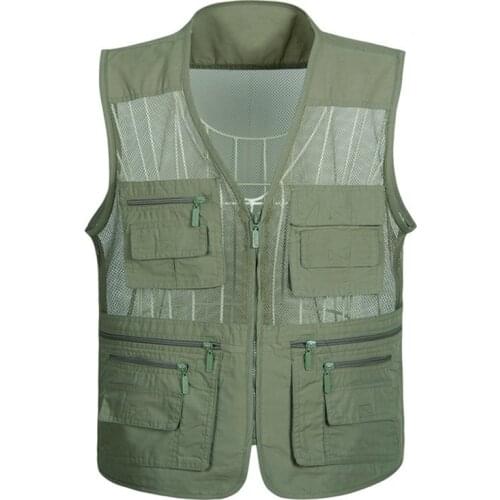 Summer Mesh Vest for Men Spring Autumn Male Casual Thin Breathable Multi Pocket Waistcoat Mens Baggy 5XL Vest with Many Pockets