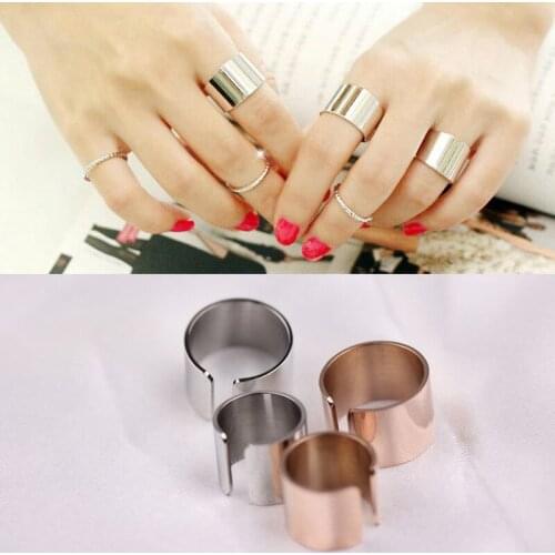 Star Style Titanium Steel Depth 14mm Opening Glossy Face Women Rings/ Hot Selling Cheap Rings