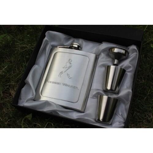 1SET Whisky Flagon Alcohol Hip Flask Stainless Steel Wine Pot Set High Quality Portable Wine Whisky Pot Bottle as Gift JZ 1101