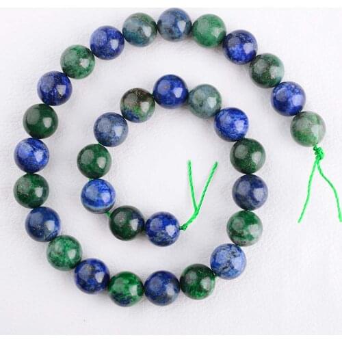 1 strand Natural Lapis Lazuli Phoenix Stone Smooth Round Beads 12mm Fynchenite and Lapis Lazuli Stone Azurite 40cm Strand