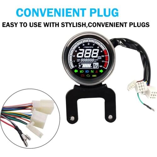 12V Motorcycle Tachometer Meter LED Backlight LCD For Harley-Digital Speedometer Temperature Fuel Meter Motorcycle Level Gauge