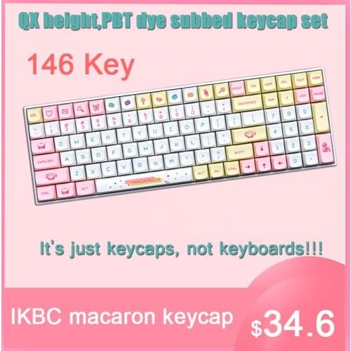 146 keys/set For MX Switch Mechanical Keyboard Key Cap PBT Dye Sublimation Key Caps QX height Keycap for ikbc Cherry FILCO