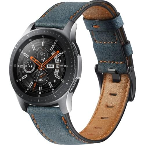 22mm 20mm Genuine Leather Strap For Samsung Galaxy Watch 3 Active 2 44mm 40mm Gear S3 Bands For Huawei Watch GT 2 Amazfit GTR 2