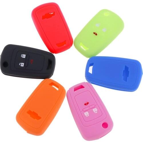 3 Buttons 6 Colors Solid Silicone Car Remote Key Cover Fit for Spark Onix Silverado Chevrolet Cruze Volt Camaro Aveo Sonic