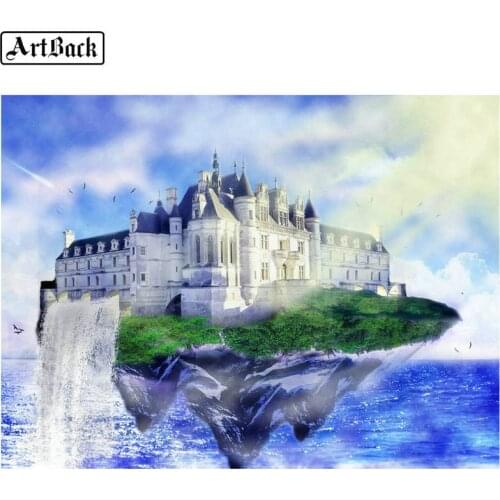 NEW 5d diamond painting sky castle landscape purple full square / round drill diamond embroidery handicraft home decoration