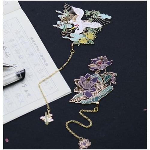 Anime Scum Villain Self Saving System Shen Qingqiu Metal Bookmarks Chinese style Antiquity Classic Tassels Bookmarks Gifts