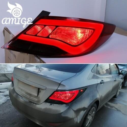 Car LED Taillight Tail Lights For Hyundai Accent Solaris 2012 2013 2014 Fog Lamp Brake Light Reverse Dynamic Turn Signal