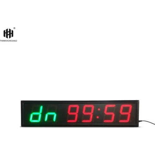 Freight free 4'' 6Digits LED Countdown Clock Workout Timer For Garage Home Gym Crossfit Training EMOM Tabata Fitness Timer
