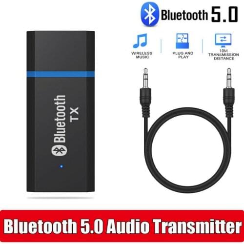 Bluetooth Transmitter 5.0 Audio Adapter For TV PC Headphones 3.5MM Jack AUX USB Stereo Music Wireless Adapter Plug & Play