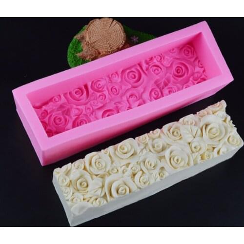 Big Size Rose Flower Silicone Fondant Cake Decoration Mold DIY Handmade Soap Tools