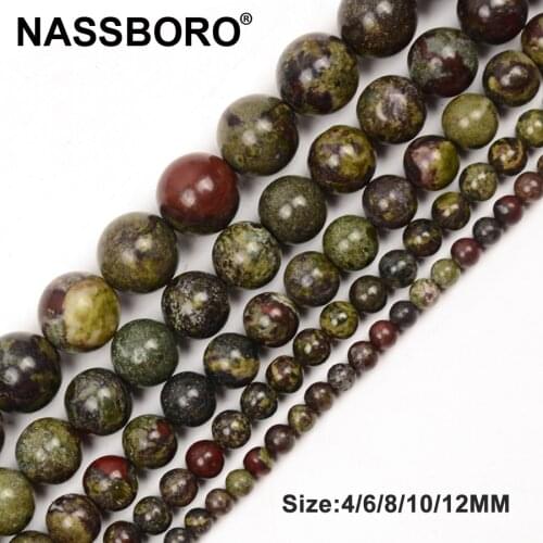 Natural Dragons Blood Stone Beads For Jewelry Making DIY Spacer Bead Bracelet Necklace 6/8/10 mm Handmade Material Strand 15