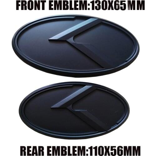 For KIA K5 2011-2013 Optima Forte 2009-2014 Senda 3D Black Carbon Fiber K Logo Front Rear Trunk Steering Wheel Cap Emblem Badge