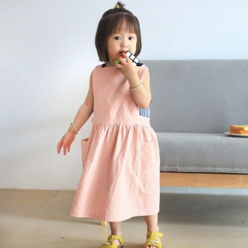 Apron Japanese Style Childrens Cotton Linen Parent-child Bib Home Service Painting Antifouling Soft and Comfortable