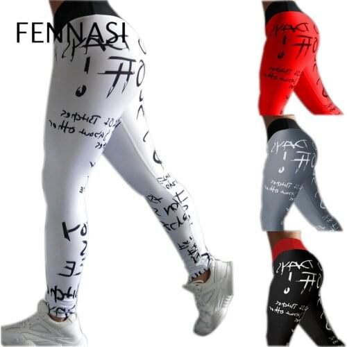 FENNASI New Letters Sexy Printed Leggings Fashion Fitness Sports Casual Leggings High Elastic Casual Erotic Leggings Women