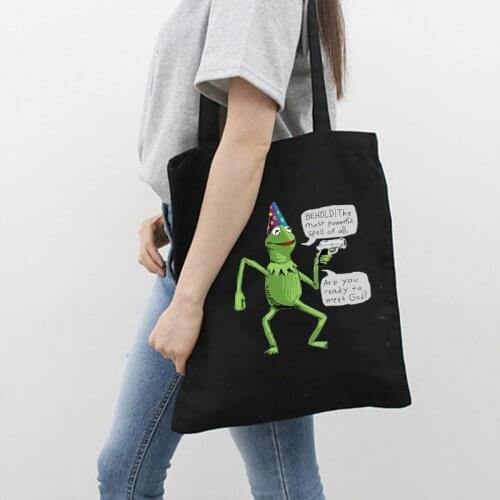 Hipster Cartoon Print Shopping Bags Girls Funny Graphic Casual Pacakge Hand Bag Tote Shoulder Woman Pet Design Eco Female Bags