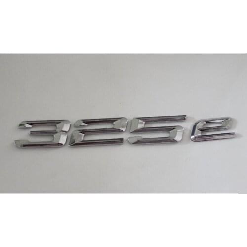 Chrome Shiny Silver ABS Number Letters Word Letter Car Trunk Badge Emblem Emblems Decal Sticker for BMW 3 Series 325e