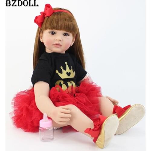 60cm Soft Silicone Reborn Baby Doll Toys 24inch Vinyl Princess Toddler Babies Girl Boneca Kid Birthday Gift Realistic Alive Bebe