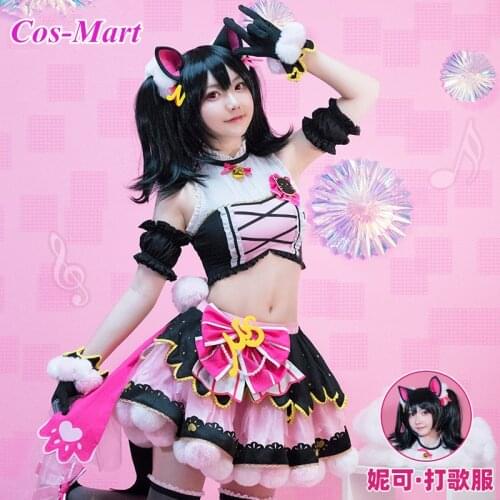 LoveLive Yazawa Nico Cosplay Costume Cute Cats Double Ponytails Arcade Game Skirt Role Play Clothing S-XL Limited Inventory