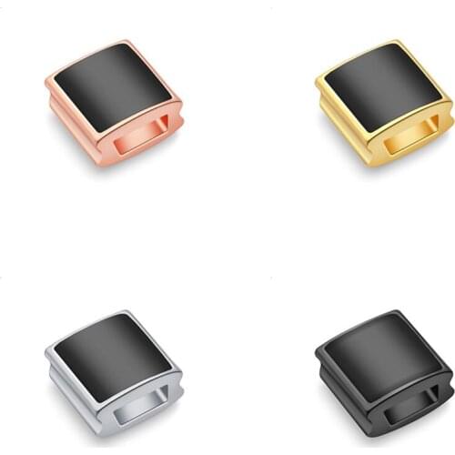 5pcs/lot Metal Copper Brass Vacuum Square Spacer Beads for Diy Bracelet Jewelry Making Rectangle Beads Accessories Gifts