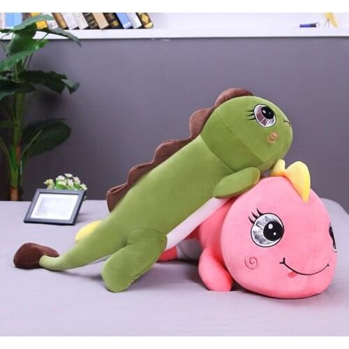 80cm-120cm Soft Kawaii Big Eyes Dinosaur Plush Toy Cartoon Animal Dinosaur Stuffed Doll Sofa Bed Pillow Cushion Birthday Gift