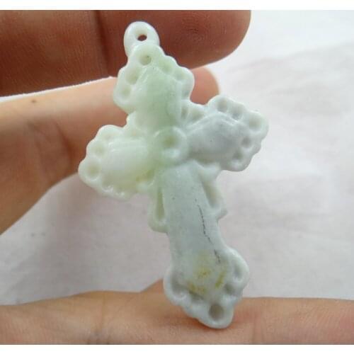 Natural stone Turquoises Quartz crystal Chinese stone hand-carved cross pendant for diy jewelry making necklace