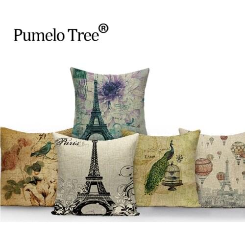 NEW Square colorful Home Cushion Decorative soft seat car Covers linen Notre Dame vintage beautiful suit cushion almohada N(431)
