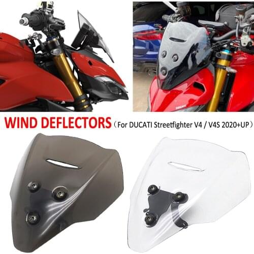 NEW Motorcycle Windscreen Windshield Viser Baffle VIsor Wind Deflectors For DUCATI Streetfighter V4 V4S V4 S 2020 2021