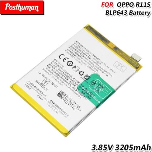 BLP643 Rechargeable li-ion Li-Po Mobile phone battery Lithium BLP 643 Battery For OPPO R11S Phone 3205mAh High Capacity