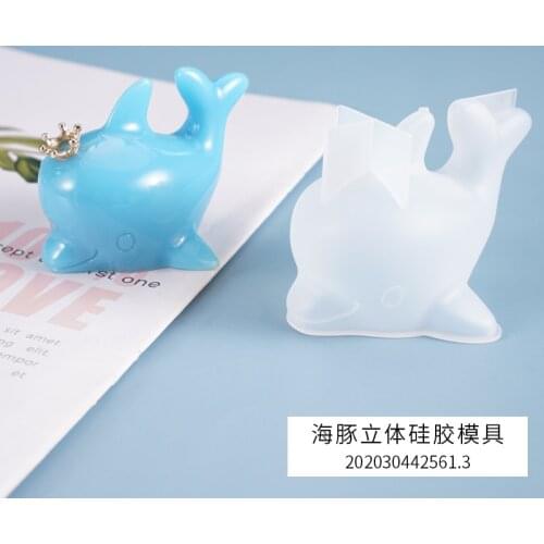 DIY Crystal Epoxy Mold 3D Dolphin Cartoon Cute Animals Ornament Decorative Silicone Mold For Resin Jewelry Making Tools