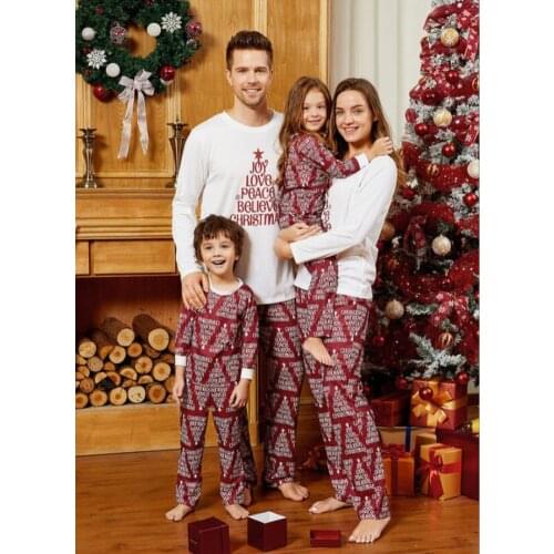 Omaiya Christmas monogram print round collar plaid family se