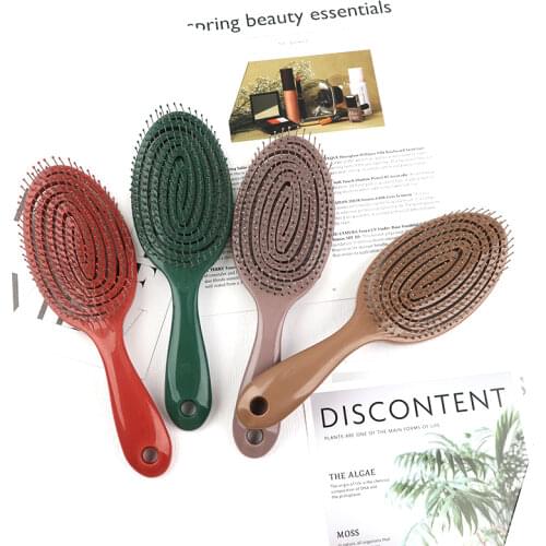 Hairbrush Anti Klit Brushy Haarborstel Women Detangler Hair Brush Bristle Nylon Scalp Massage Tangle Teaser Hair Brush Comb