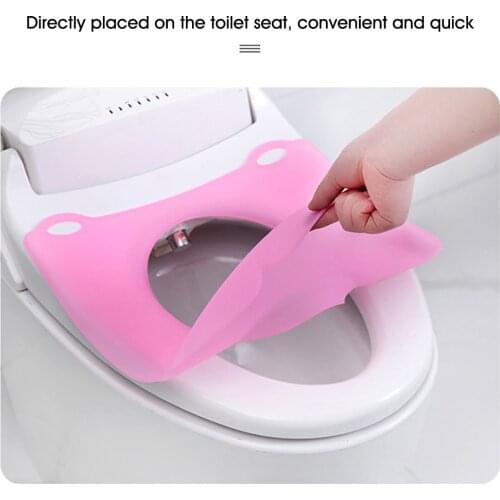 7*7*19cm Silicone Toilet Seat, Comfortable, Hypoallergenic, Portable and Reusable Waterproof and Moisture-proof Toilet Cover Set