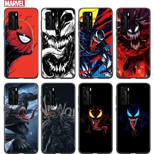 Silicone Cover Marvel Avengers Super Hero Venom For Huawei P 50 P40 P30 P20 P10 P9 P8 Pro Plus Lite E mini 2017 2019 Phone Case