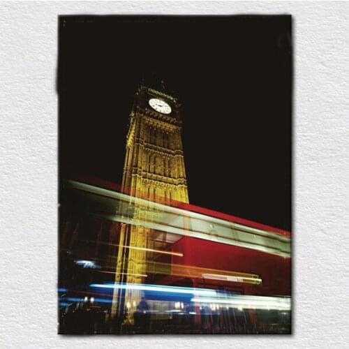 Modern craft Canvas print quality city night painting from photo of Big Ben in london night to hang on hotal wall free shipping