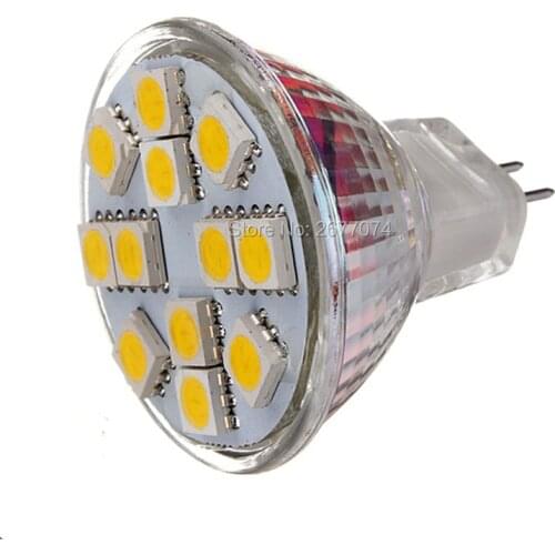 GU4 MR11 6W 12 LEDS 5050 5730 LED Light Glass Lamp Cup DC12V 600LM Warm White or Cool White Decorative DC 12V 1PCS JTFL018-1