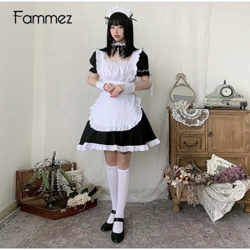 Maid Cosplay Uniform Dress Cute Halloween Servant Costume Girls Lingerie Summer Girl Up to 3XL Large Size