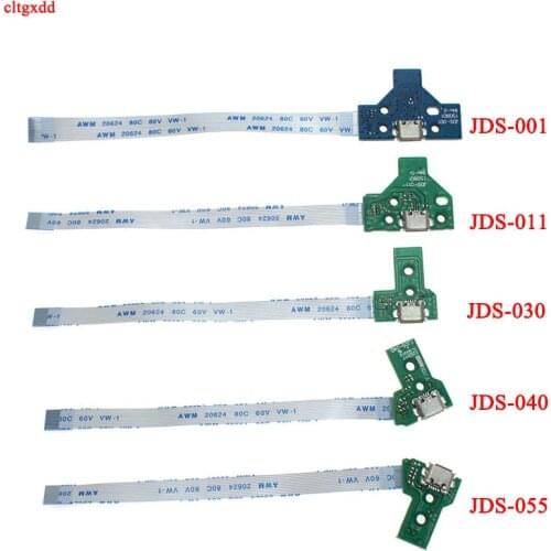 Cltgxdd 1pcs Micro USB Charging Port Socket Circuit Board For 12Pin JDS 011 030 040 055 001 14Pin Connector For PS4 Controller