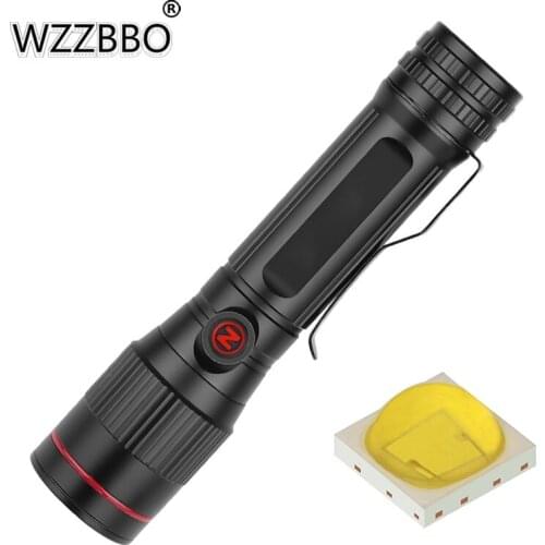 P8 Glare Flashlight USB Rechargeable Rotating Zoom with Warning Function Glare Lighting Flashlight