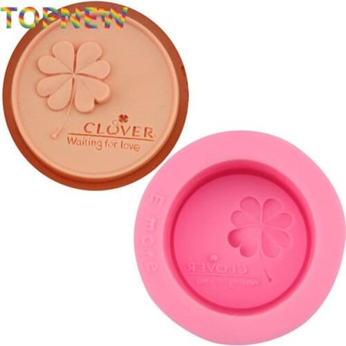 1pc Lucky Grass 4-Leaf Clover Molds Non-Stick Fondant Sugar Jelly 3D Soap Silicone Moulds Ice Cake Decorating Tools C1659